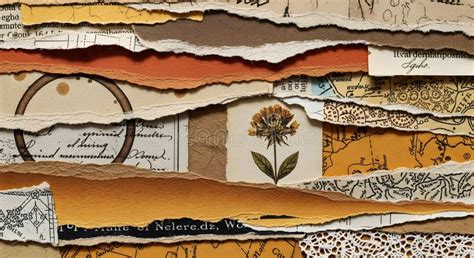 torn paper collage stock illustration illustration  cartoon