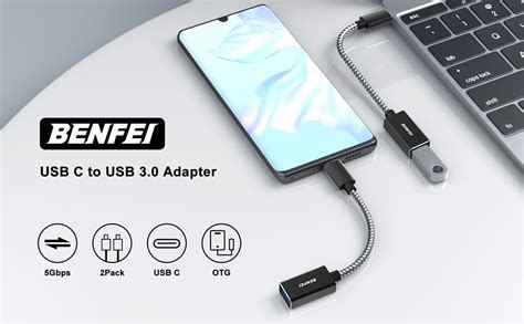 Benfei Adaptateur Usb C Vers Usb Gbps Otg Type C M Le Vers Usb A