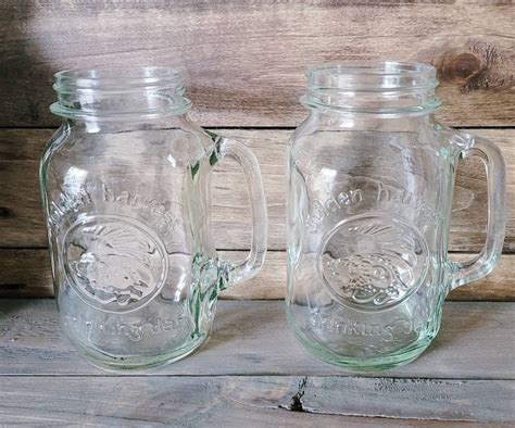 Golden Harvest Mason Drinking Jar Vintage Mason Jar Set Of Etsy