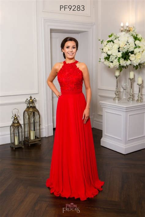 PF9283 Red Prom Evening Dress Dot S Frocks