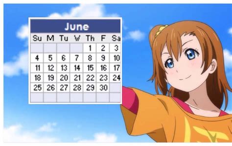 Printable Anime Calendar