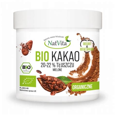 Kakao Bio Mielone Ekologiczne Naturalne T Uszczu G Natvita