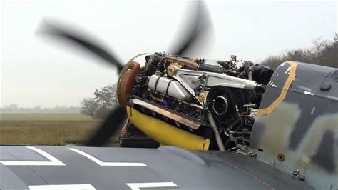 Bf 109 G 6 Schwarze 8 Engine Test Youtube