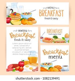 Breakfast Banners Posters Template Menu Food Stock Vector Royalty Free