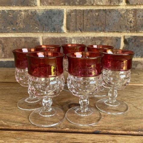 Ruby Red Thumbprint Glasses Etsy