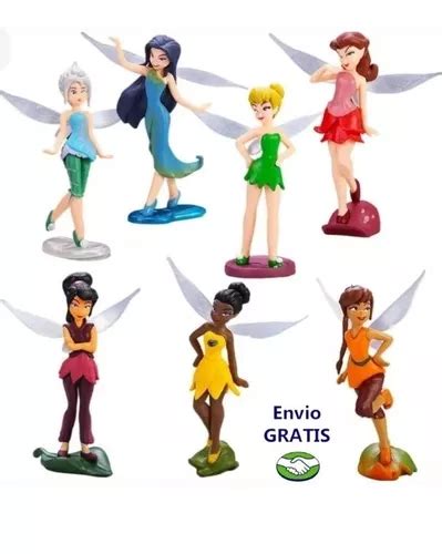 Set 7 Hadas 10cm Tinkerbell Y Sus Amigas Figura Adorno Dec Cuotas