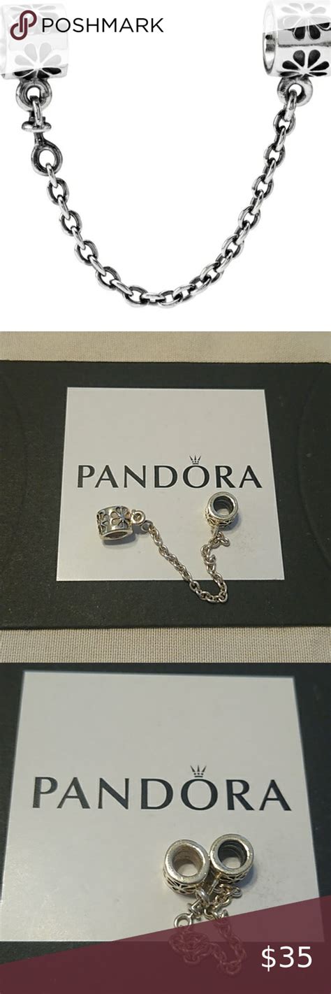 Authentic Pandora Daisy Safety Chain Sterling Silver Ale