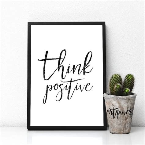 Think positive Motivational posters Wall quotes Artsy | Etsy