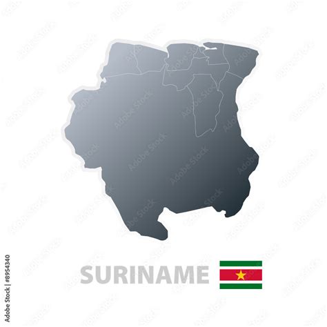 Suriname map with official flag Stock Vector | Adobe Stock