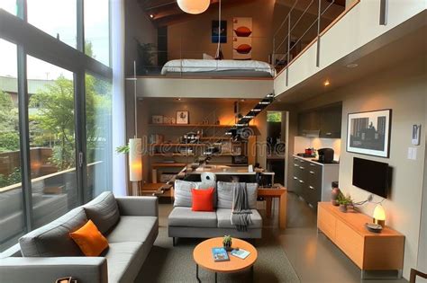 interior design  duplex room ai generated stock illustration