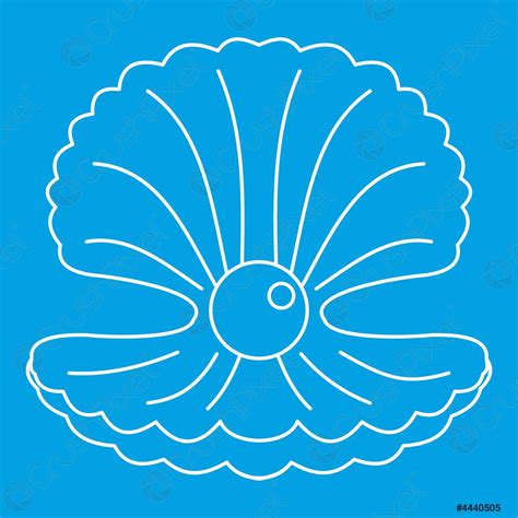 Pearl In A Shell Icon Outline Stock Vector 4440505 Crushpixel