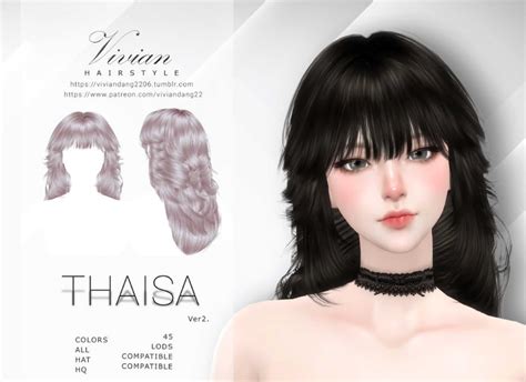 Thaisa - ver2 - Hairstyle - Sims 4 Mod Download Free