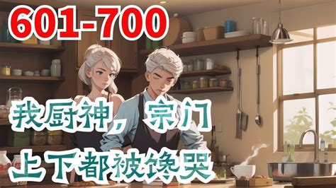 《我厨神，宗门上下都被馋哭了》第601集至第700集：一个厨子穿越玄幻世界，觉醒了一个最强厨神系统。 做出的菜品获得他人好评，就能提升天赋，根骨，悟性。 好家伙，直接原地起飞了。 而且，做出的