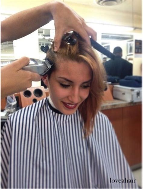 Girl In Barbershop On Flickrgirl In Barbershop Long Hair Styles