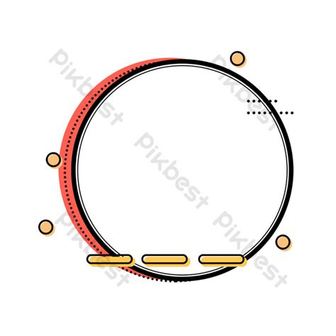 Memphis E Commerce Simple Line Round Frame Border Dialog Png Images