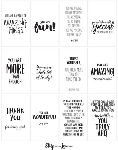 Printable Affirmation Card Templates