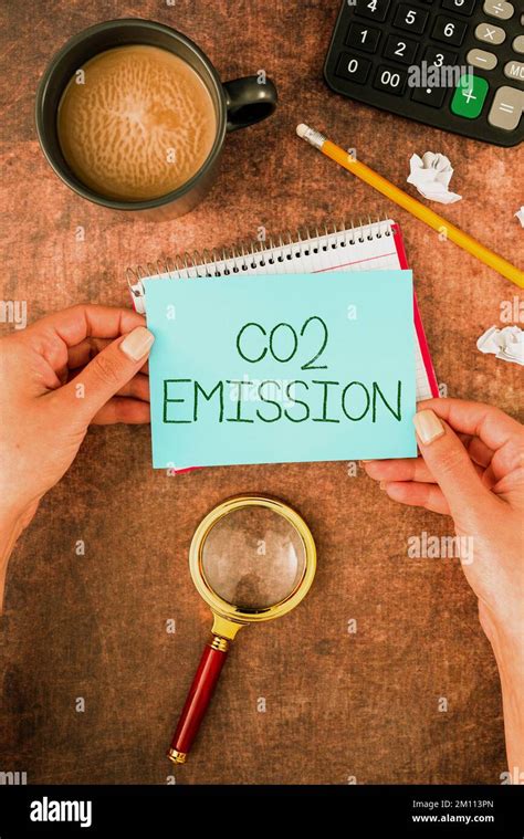 Text Sign Showing Co2 Emission Internet Concept Releasing Of