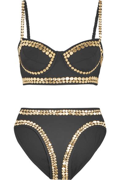 Norma Kamali Studded Bikini Net A Porter