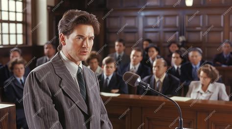 Premium Photo | Lawyer in a courtroom and delivers a passionate ...