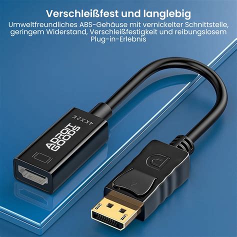 Adroitgoods K Displayport Zu Hdmi Adapter Kabel Schwarz