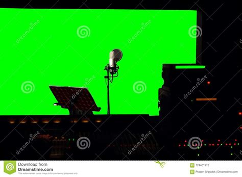 Green Screen Background at Recording Studio. Stock Photo - Image of ...