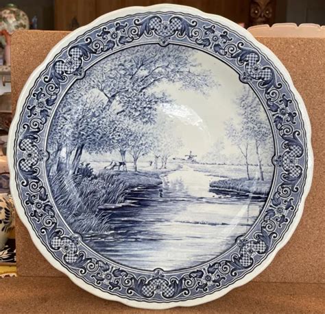 Delfts Blue Charger Plate By Boch Belgium For Royal Sphinx Holland