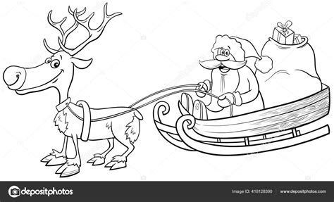 Stockillustratie Van Zwart Wit Cartoon Illustratie Van Kerstman