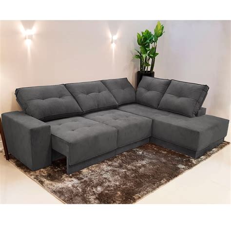 Sof Canto Retr Til Reclin Vel Lugares Cm Chaise Direito Brusque