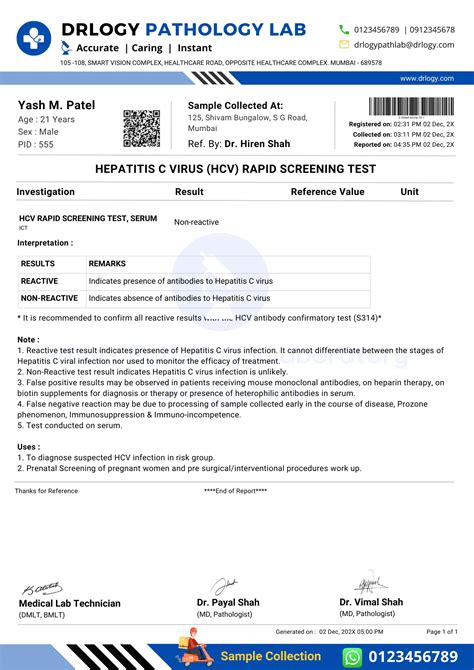 10 Key Clinical Guidelines For Hepatit﻿is C Virus Test Report Format