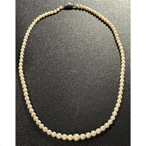 Vintage Miki Moto Granulated Pearls 16 Length 10 Kt Gold Bale