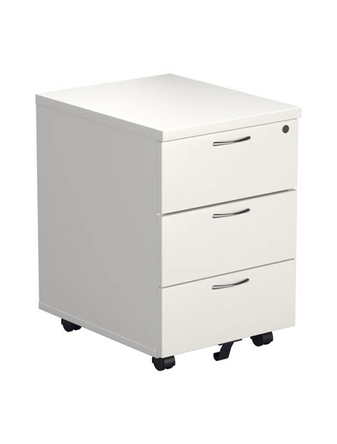 Office Storage White 3 Drawer Mobile Pedestal TESMP3WH By TC 121