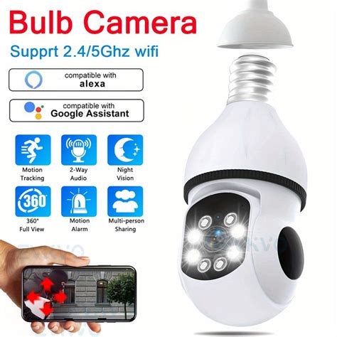 Hd 1080p 5ghz 2 4ghz Light Bulb Security Camera Home Camera Wifi 360