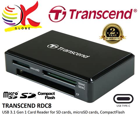 TRANSCEND RDC8 USB 3 1 GEN 1 USB TYPE C CARD READER FOR SD MICROSD