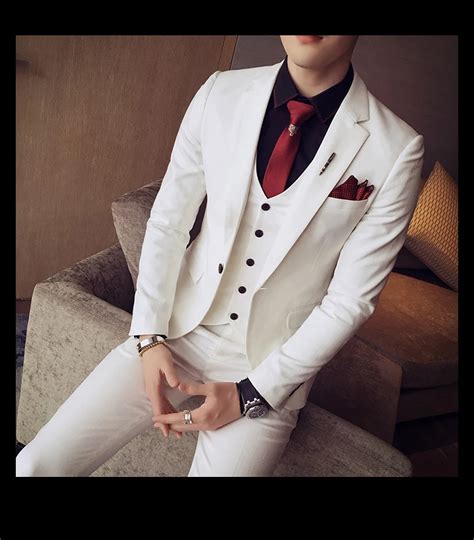 2018 Latest Coat Pant Designs White Green Men Suit Groom Suits Slim Fit