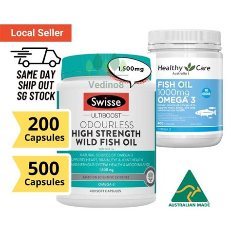 Swisse Wild Fish Oil High Strength 1500mg Healthy Care Fish Oil