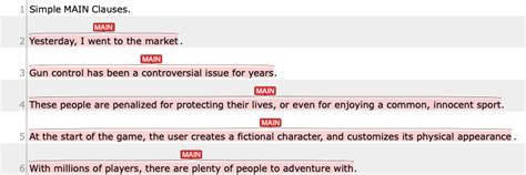 main clauses engagement annotation project