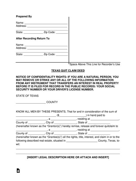 Texas Quit Claim Deed Form Fill And Sign Printable Template Online Us Legal Forms