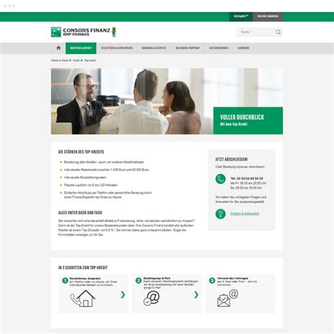 Consors Finanz Ein eingängiges Design für B2C Landingpages