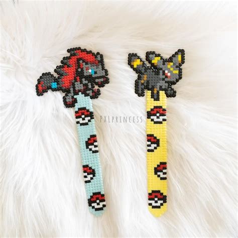 Zoroark Umbreon Bookmark Pixel Art Bookmark Hama Perler Beads Bookworm