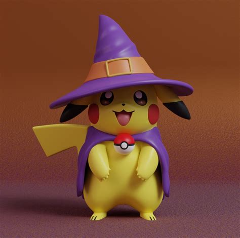 Free Stl File Pokemon Pikachu Witch Halloween・3d Printing Idea To Download・cults