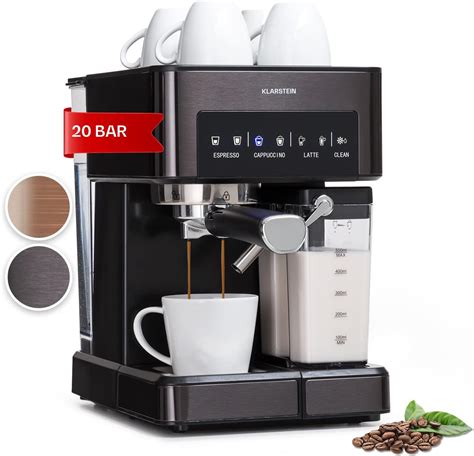 Klarstein 1 8L Coffee Machines With Milk Frother 20 Bar Espresso