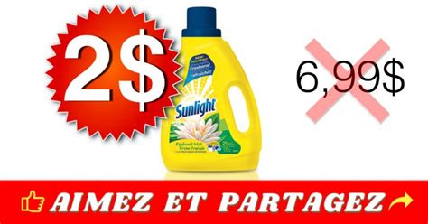 Détergent à lessive liquide Sunlight à 2 au lieu de 6 99