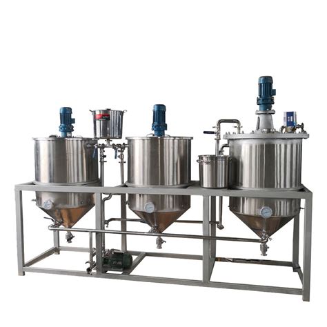 Three Tanks Oil Refinery Equipment Palm Oil Refining Machine High