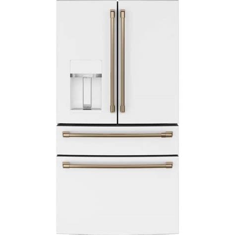 Cafe 27 8 Cu Ft Smart 4 Door French Door Refrigerator In Matte White