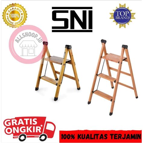 Jual Krisbow Tangga Lipat Aluminium Motif Kayu Shopee Indonesia