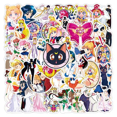 Buy Sailor Moon 50PC Sailor Moon Vinyl Decals Clear Stickers No