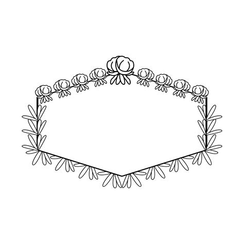 Flower Frame Floral Beautiful Wreaths Line Art 10279858 Vector Art At