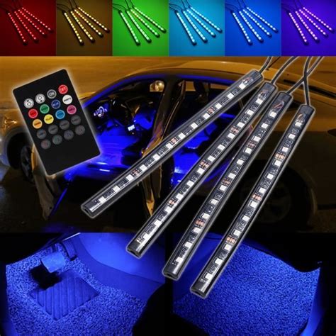 Led RGB Ruban intérieur de voiture atmosphère strip lumière remote