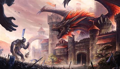 Hd Wallpaper Fantasy Dragon City Gate Wallpaper Flare