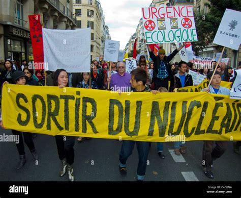 Paris France Environmental Demonstration Against Nuclear Power